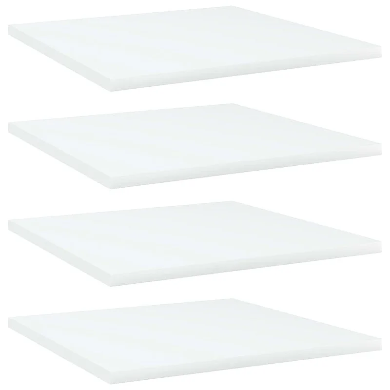 Knygų lentynos plokštės, 4vnt., baltos, 40x40x1,5cm, MDP