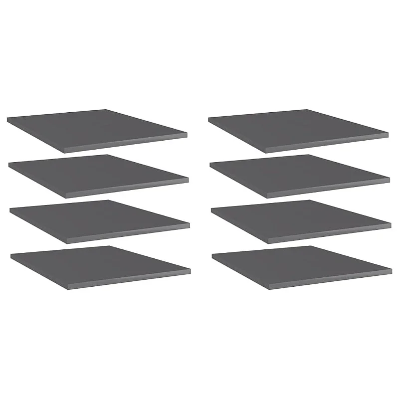 Knygų lentynos plokštės, 8vnt., pilkos, 40x50x1,5cm, MDP