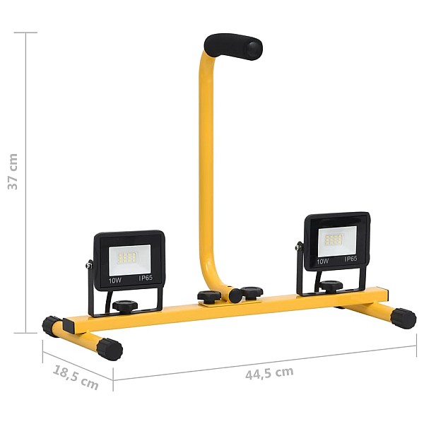 LED prožektors ar rokturi 2x10 W, silti balta gaisma