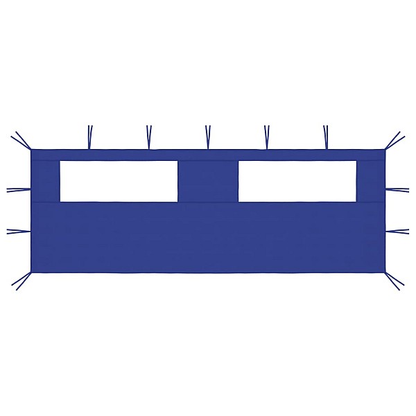 dārza nojumes siena ar logiem, 6x2 m, zila