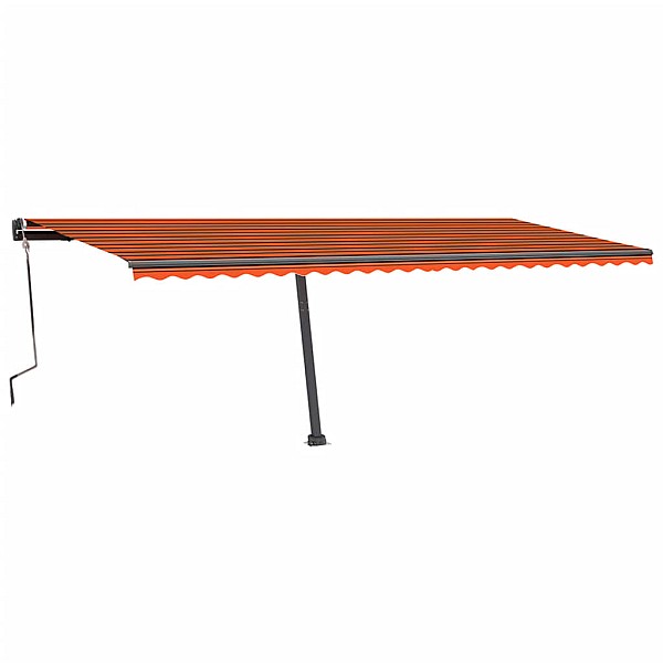 izvelkama markīze ar LED, 600x350 cm, oranža un brūna