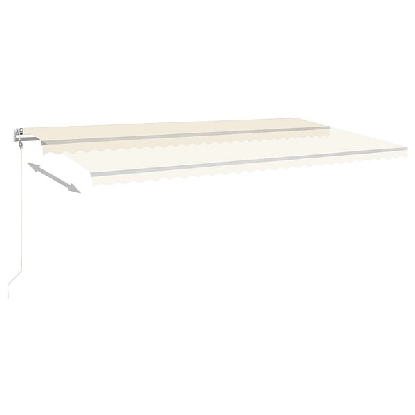 izvelkama markīze ar LED, 6x3 m, manuāla, krēmkrāsas