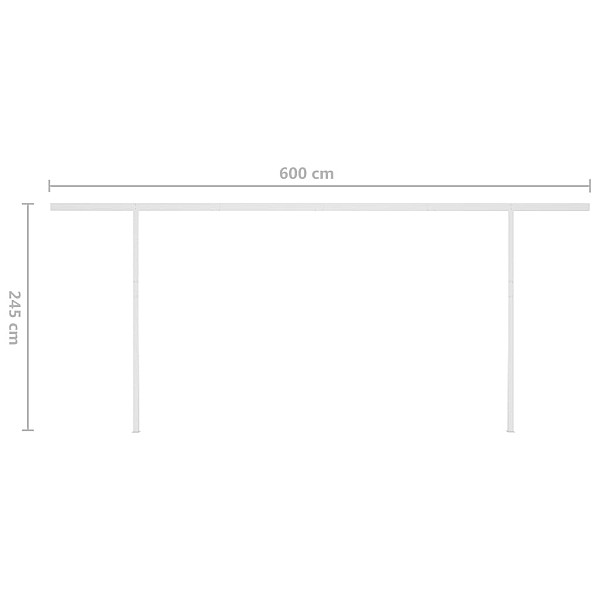 izvelkama markīze ar kātiem, 6x3 m, automātiska, zili balta