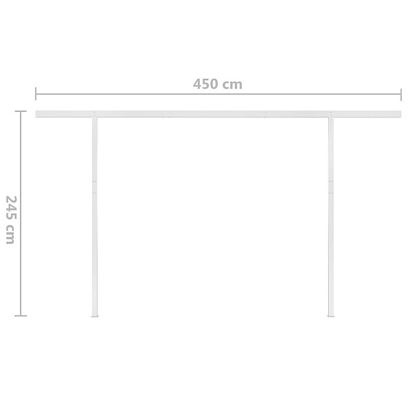 izvelkama markīze ar LED un vēja sensoru, 4,5x3,5 m, krēmkrāsas