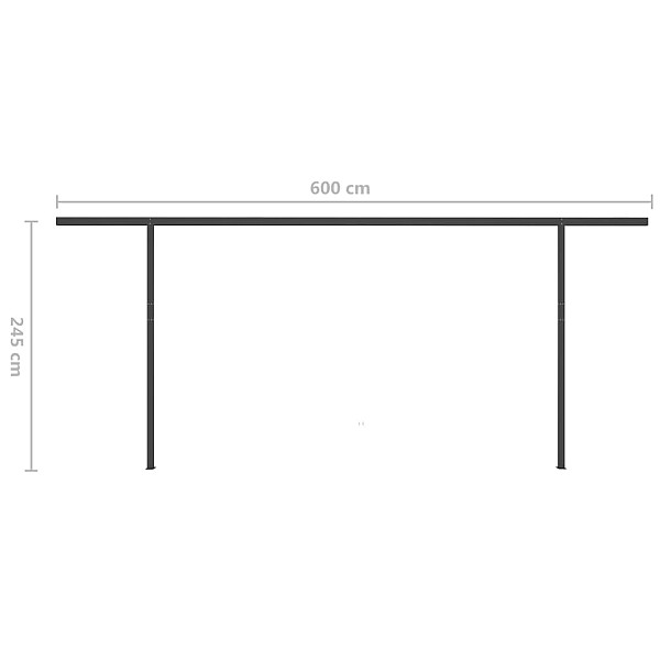 izvelkama markīze ar kātiem, 6x3 m, automātiska, zili balta