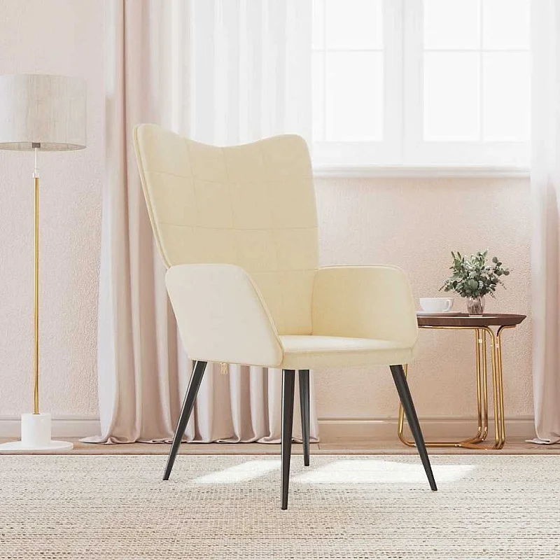 atpūtas krēsls, krēmkrāsas audums