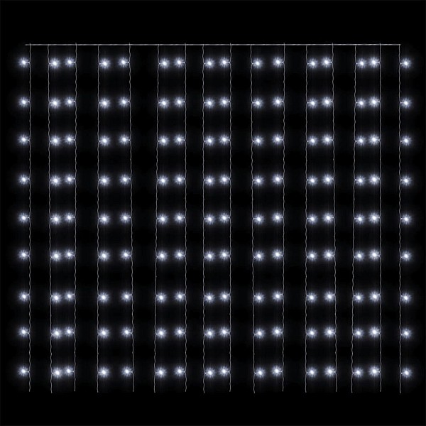 LED lampiņu aizkars, 3x3 m, 300 LED, vēsi balts, 8 funkcijas