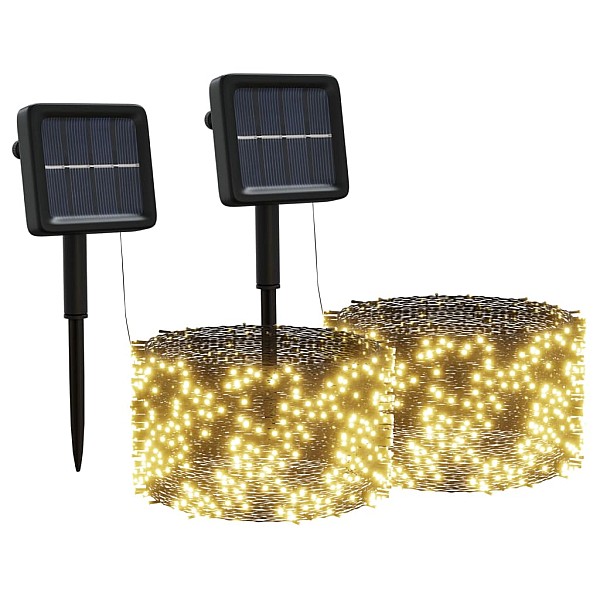 solārā lampiņu virtene, 2 gab., 2x200 LED, silti balta