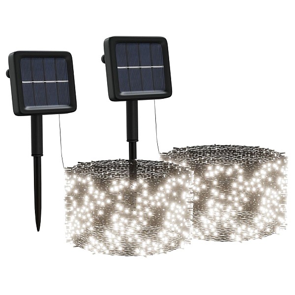 solārā lampiņu virtene, 2 gab., 2x200 LED, vēsi balta