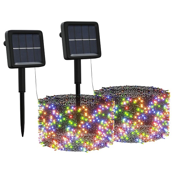 solārā lampiņu virtene, 2 gab., 2x200 LED, daudzkrāsaina