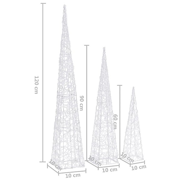 dekoratīvi LED lampiņu rotājumi, akrils, 60/90/120 cm, zili