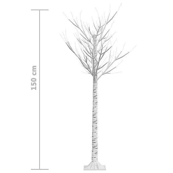 Ziemassvētku koks, 140 LED, silti balta gaisma, 1,5 m