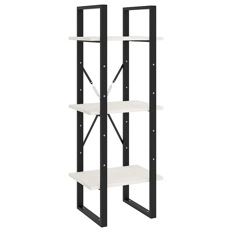 3-līmeņu grāmatu plaukts, balts, 40x30x105 cm, priedes koks 3-līmeņu grāmatu plaukts, balts, 40x30x105 cm, priedes koks