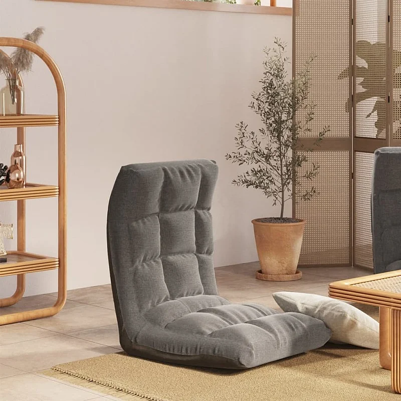 Sulankstomas čiužinukas-kėdė, šviesiai pilkos spalvos, audinys