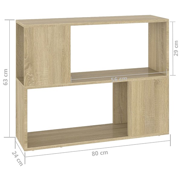 TV plaukts, ozolkoka krāsa, 80x24x63 cm, inženierijas koks