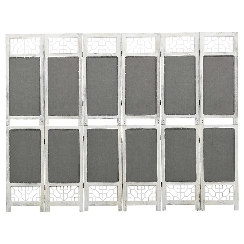 Kambario pertvara, 6 dalių, pilkos spalvos, 210x165cm, audinys