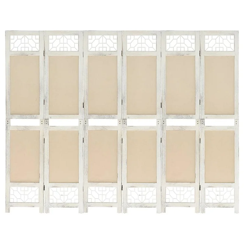 Kambario pertvara, 6 dalių, kreminė, 210x165cm, audinys