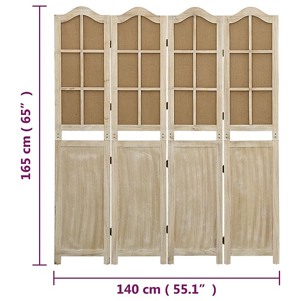 4 paneļu istabas aizslietnis, 140x165 cm, brūns audums