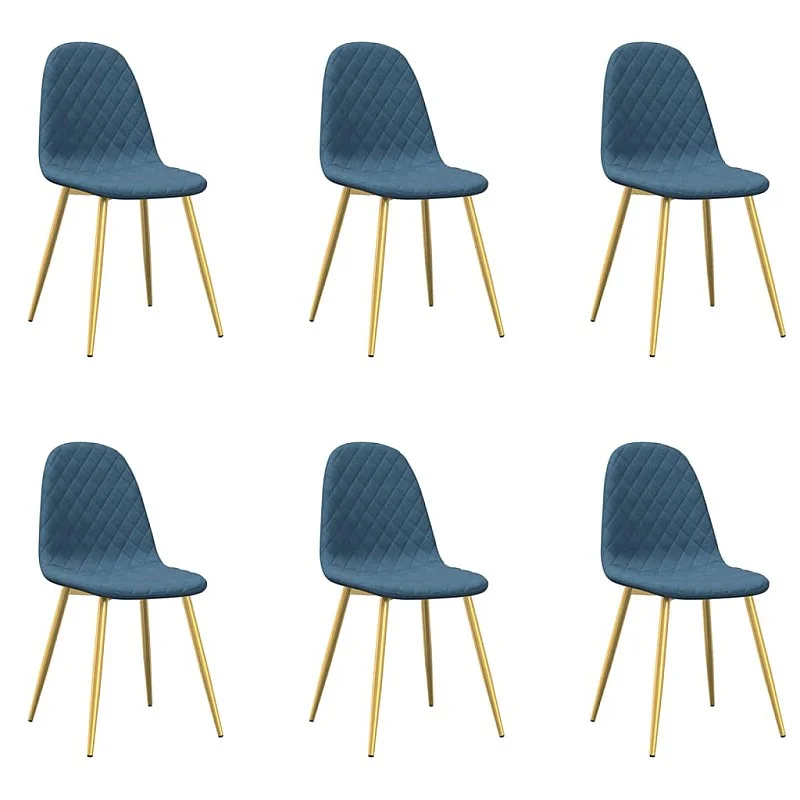 virtuves krēsli, 6 gab., zils samts