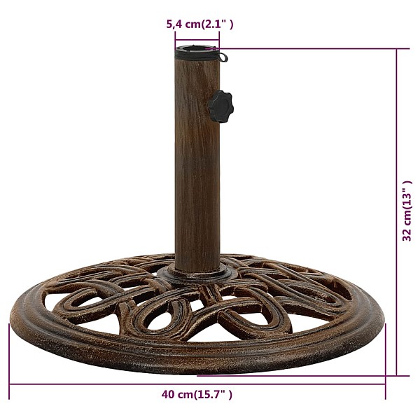 saulessarga pamatne, bronzas krāsa, 40x40x32 cm, čuguns