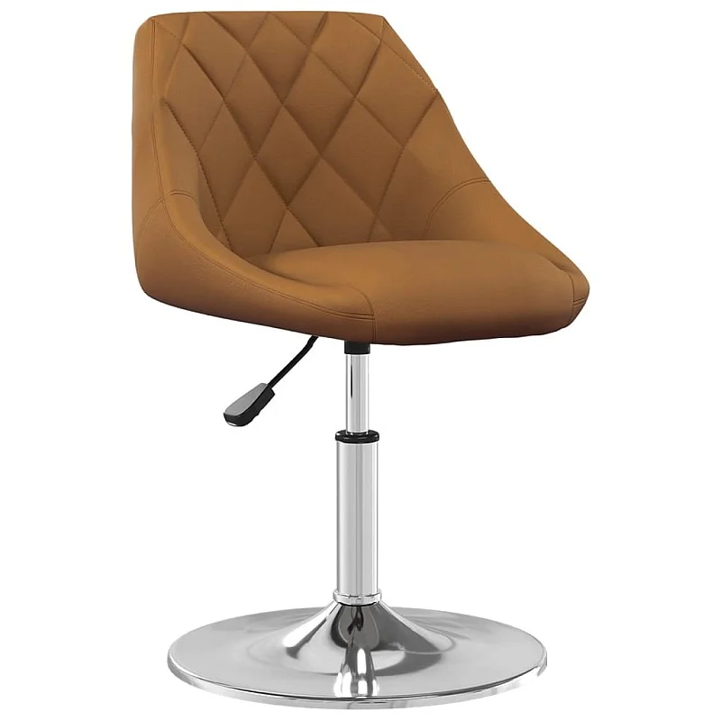 grozāmi virtuves krēsli, 6 gab., brūns samts