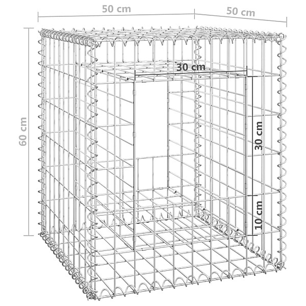 vertikāls gabions, 50x50x60 cm, dzelzs