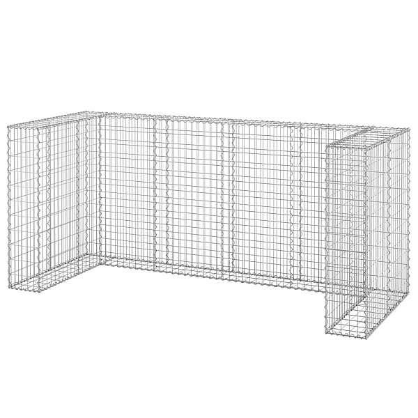 gabions atkritumu tvertnēm, cinkots tērauds, 254x100x110 cm