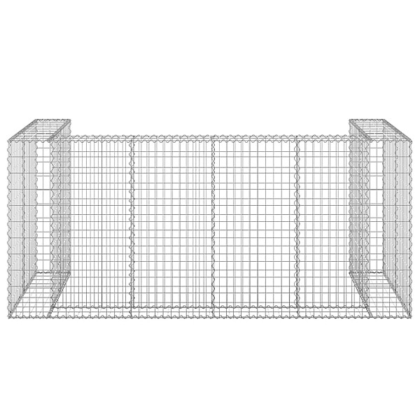 gabions atkritumu tvertnēm, cinkots tērauds, 254x100x110 cm