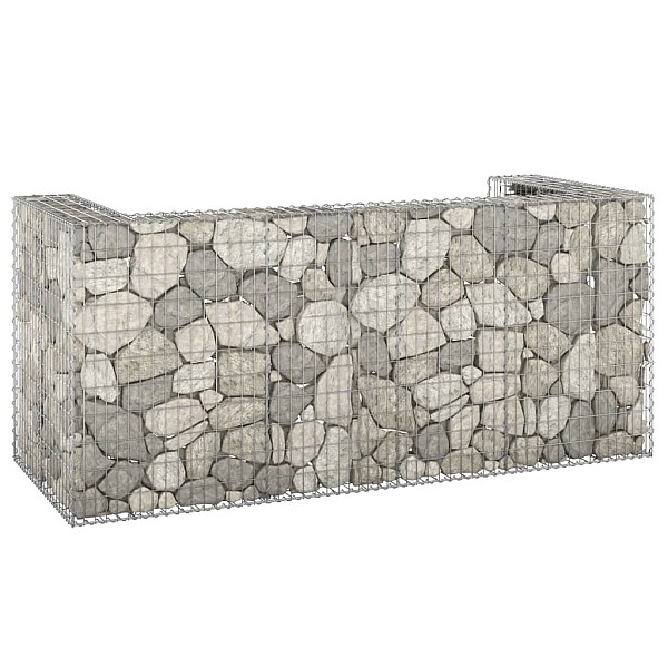 gabions atkritumu tvertnēm, cinkots tērauds, 254x100x110 cm