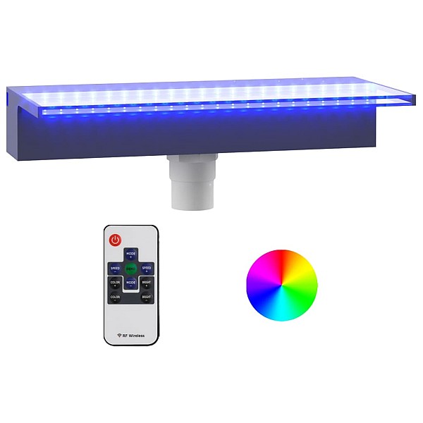 ūdenskrituma sliede ar RGB LED gaismām, akrils, 45 cm