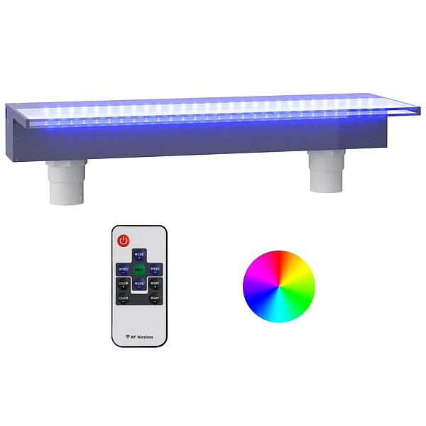 ūdenskrituma sliede ar RGB LED gaismām, akrils, 60 cm