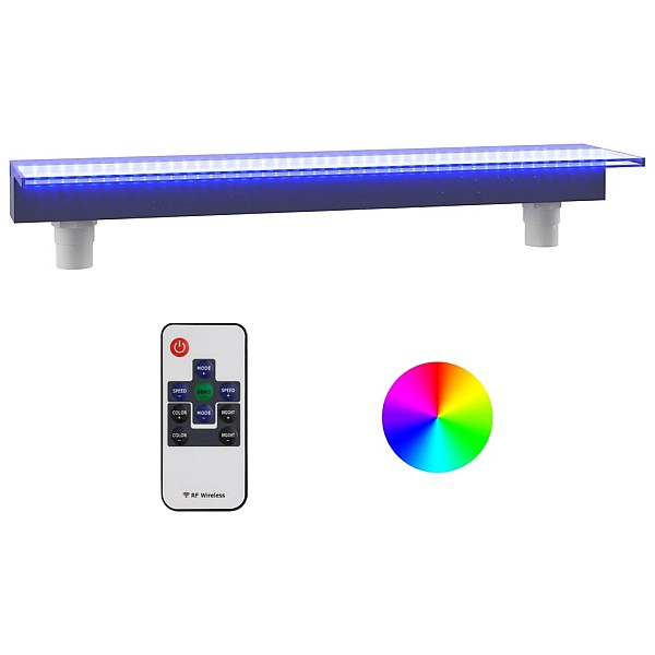 ūdenskrituma sliede ar RGB LED gaismām, akrils, 90 cm