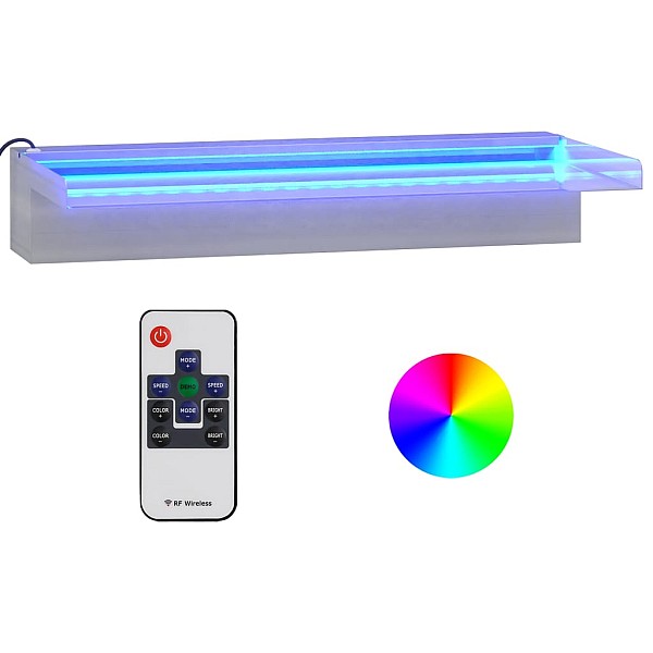 ūdenskritums ar RGB LED gaismām, nerūsējošs tērauds, 45 cm