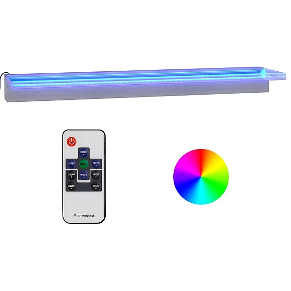 ūdenskritums ar RGB LED gaismām, nerūsējošs tērauds, 90 cm