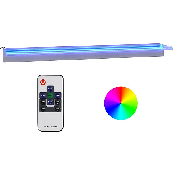 ūdenskritums ar RGB LED gaismām, nerūsējošs tērauds, 108 cm