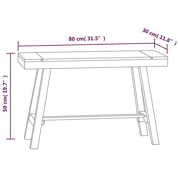 sols, 80 cm, masīvs tīkkoks