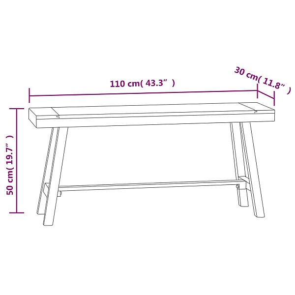 sols, 110 cm, masīvs tīkkoks