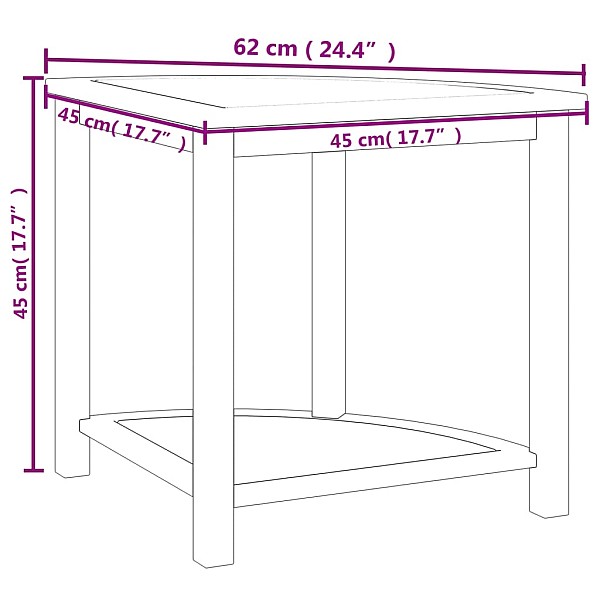 vannasistabas galdiņš, 45x45x45 cm, masīvs tīkkoks