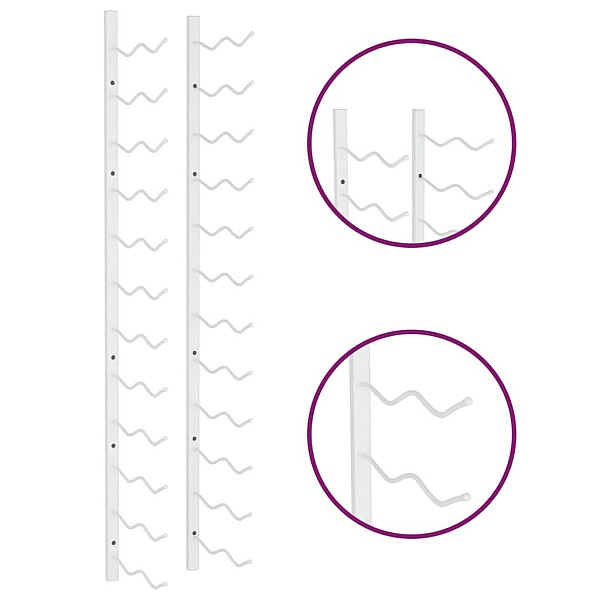 sienas vīna pudeļu plaukts 24 pudelēm, balts, dzelzs