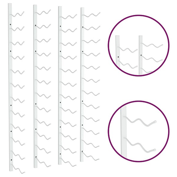 sienas vīna pudeļu plaukti 24 pudelēm, 2 gab., balti, dzelzs