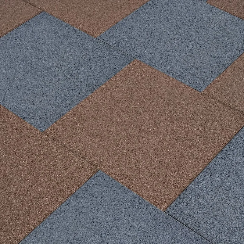 drošības flīzes, 18 gab., 50x50x3 cm, gumija, pelēkas