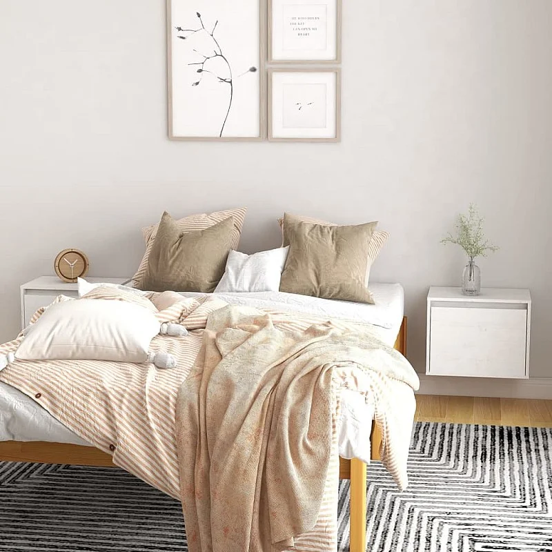 sienas skapīši, 2 gab., balti, 45x30x35 cm, priedes masīvkoks