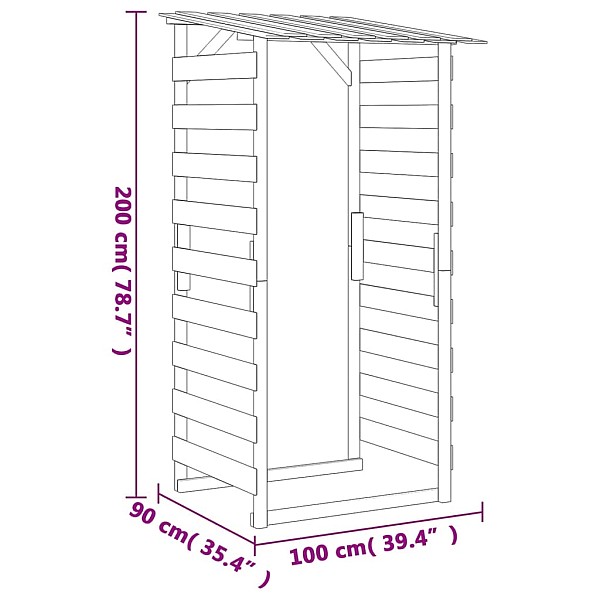 pergola ar jumtu, 2 gab., 100x90x200 cm, impregnēta priede