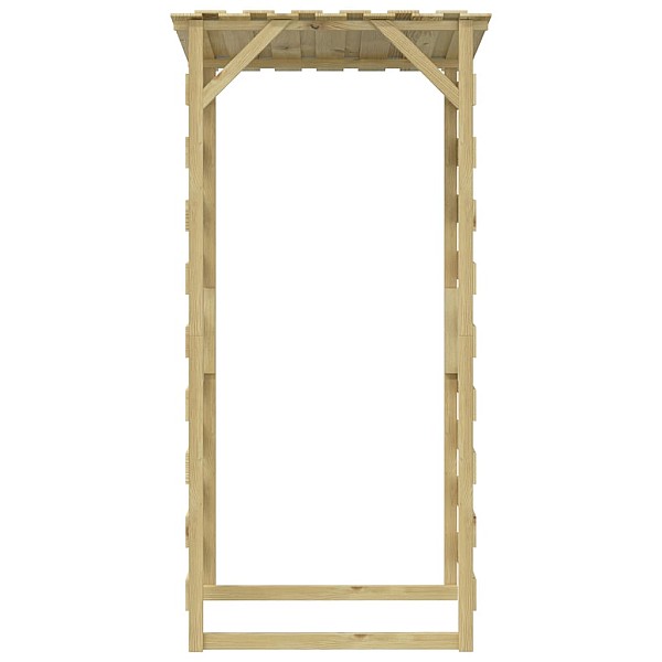 pergola ar jumtu, 6 gab., 100x90x200 cm, impregnēta priede