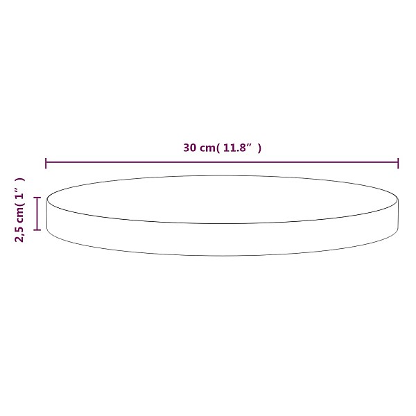 galda virsma, Ø30x2,5 cm, priedes masīvkoks