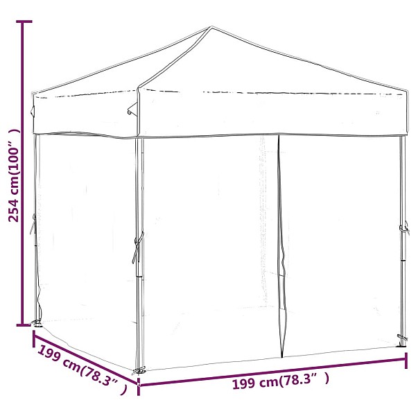 saliekama nojume ar sienām, antracītpelēka, 2x2 m