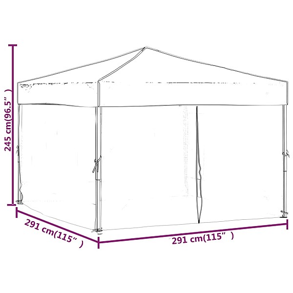 saliekama nojume ar sienām, zila, 3x3 m