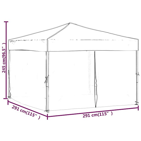 svinību nojume ar sienām, saliekama, sarkana, 3x3 m