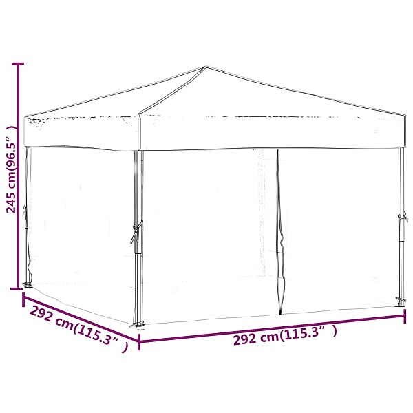 saliekama nojume ar sienām, zila, 3x3 m