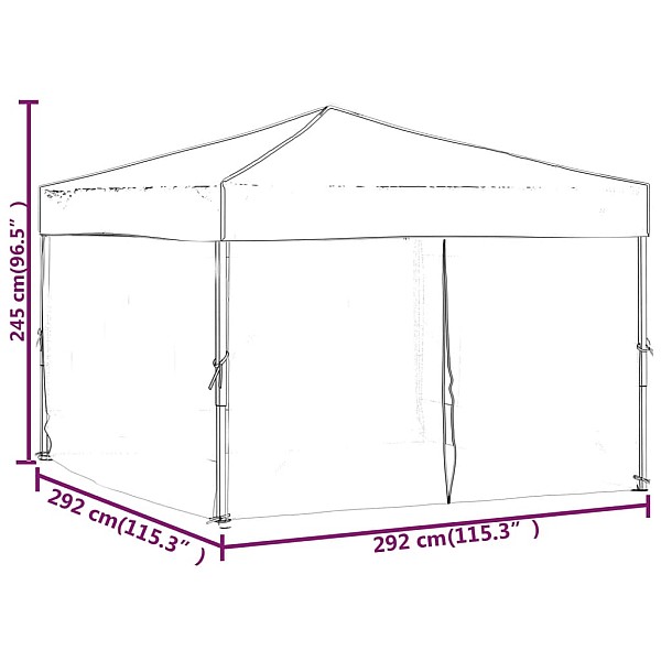 saliekama nojume ar sienām, melna, 3x3 m